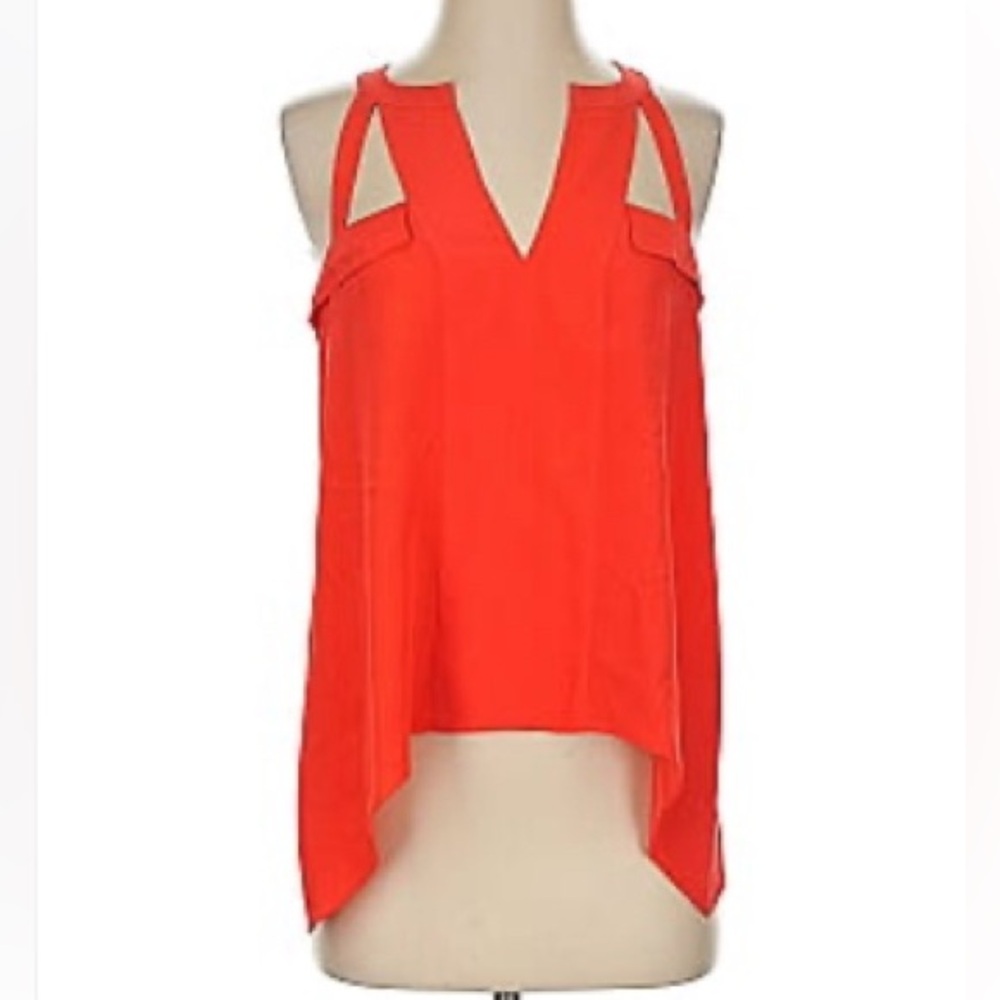 BCBGMaxAzria Avalyn Strappy Silk Tank Top Blouse